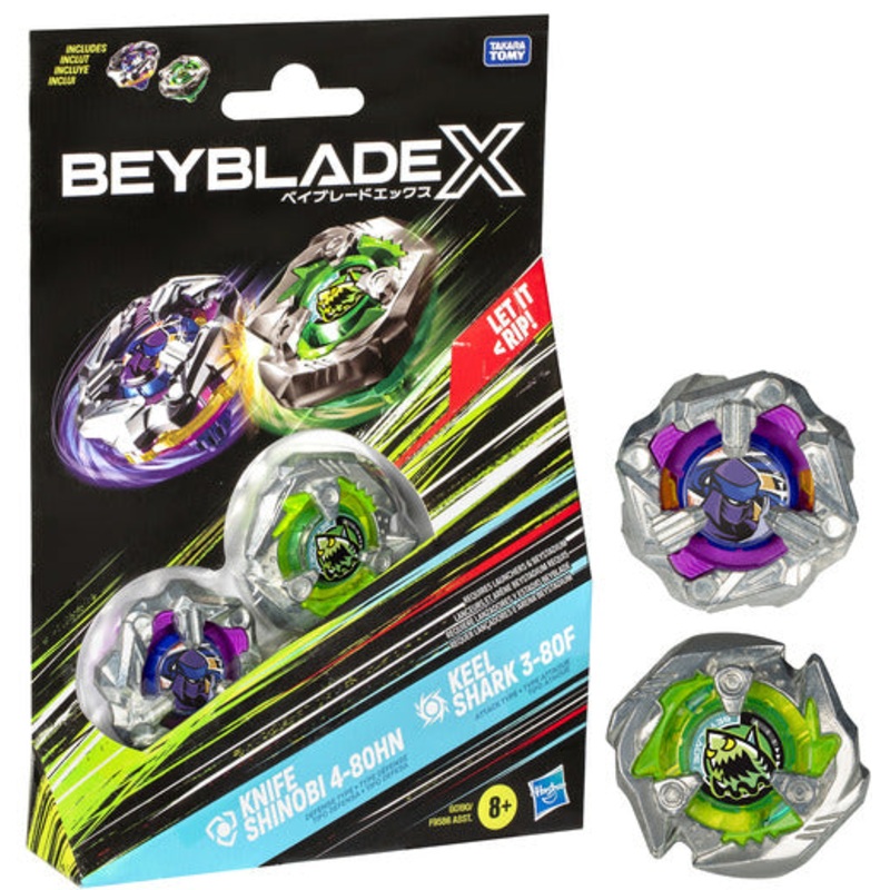 Beyblade – X – Dual Pack Assortment – Knife Shinobi-Keel Shark